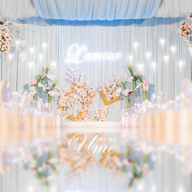 UME悠米婚禮:水晶粉+静谧蓝樱花主题婚礼《Rose quartz & Serenity》