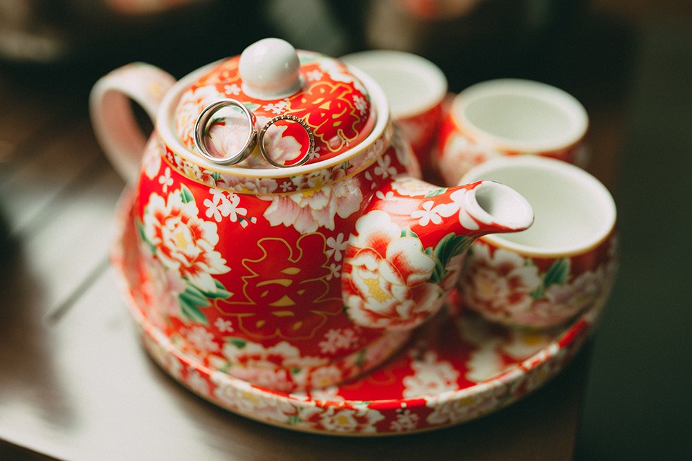 婚戒照,中式道具,茶壶,