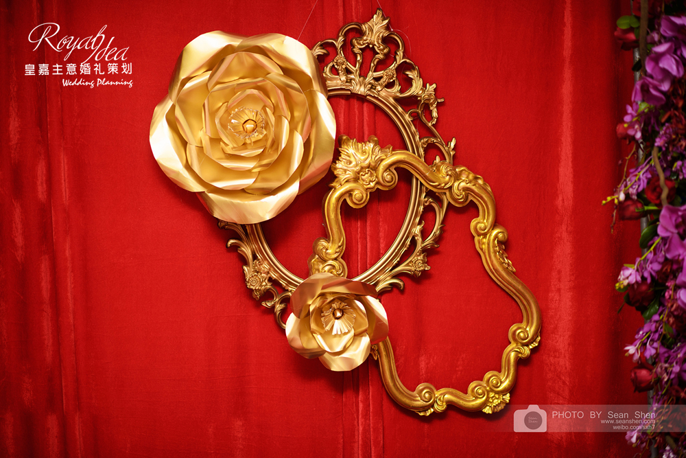 复古相框,纸花,
