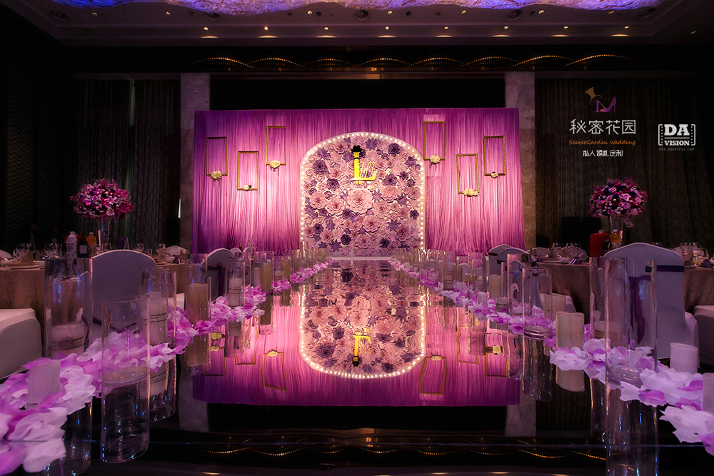 简约浪漫婚礼纸花背景墙帷幔