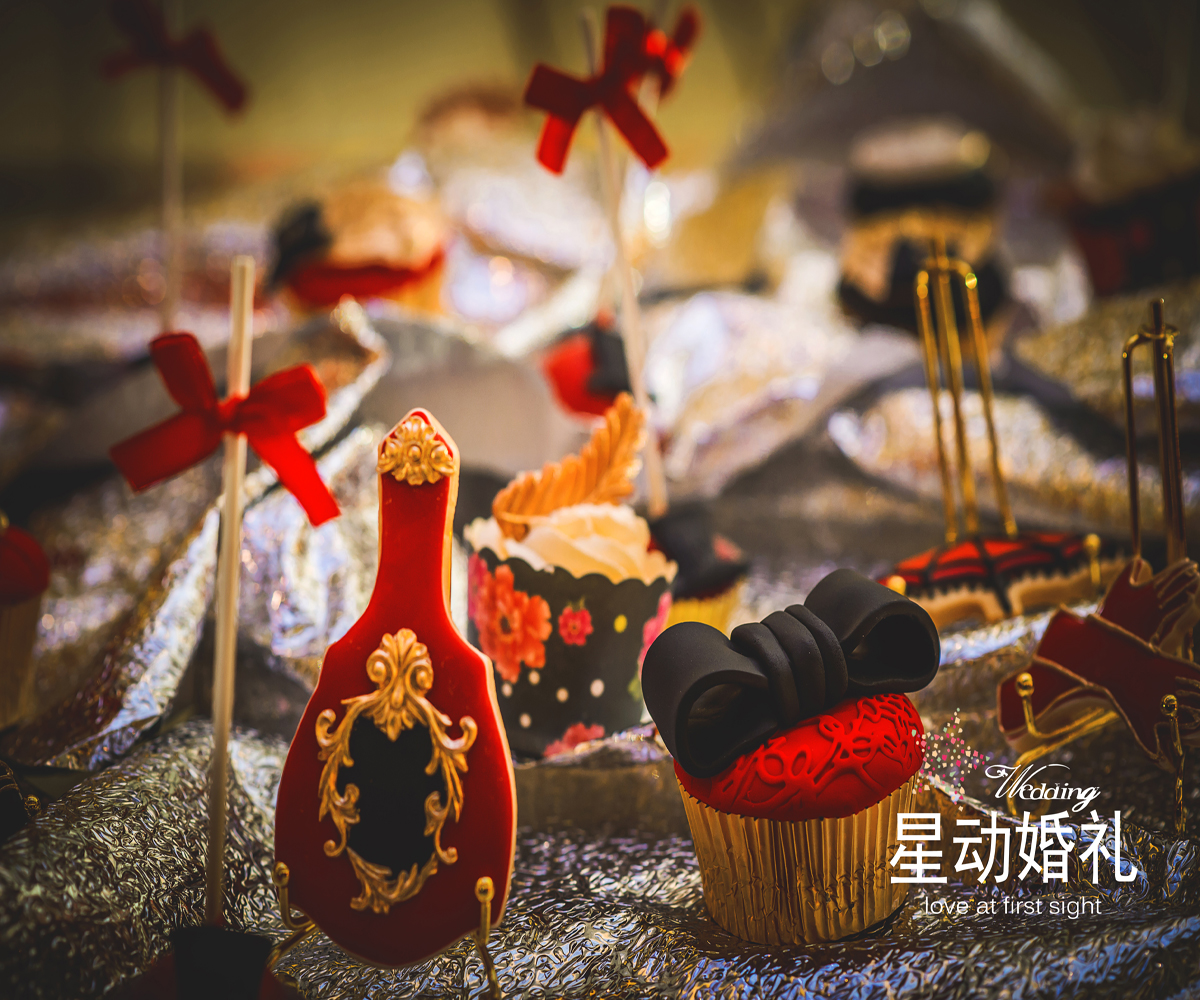 婚礼甜品,cupcake,翻糖饼干,