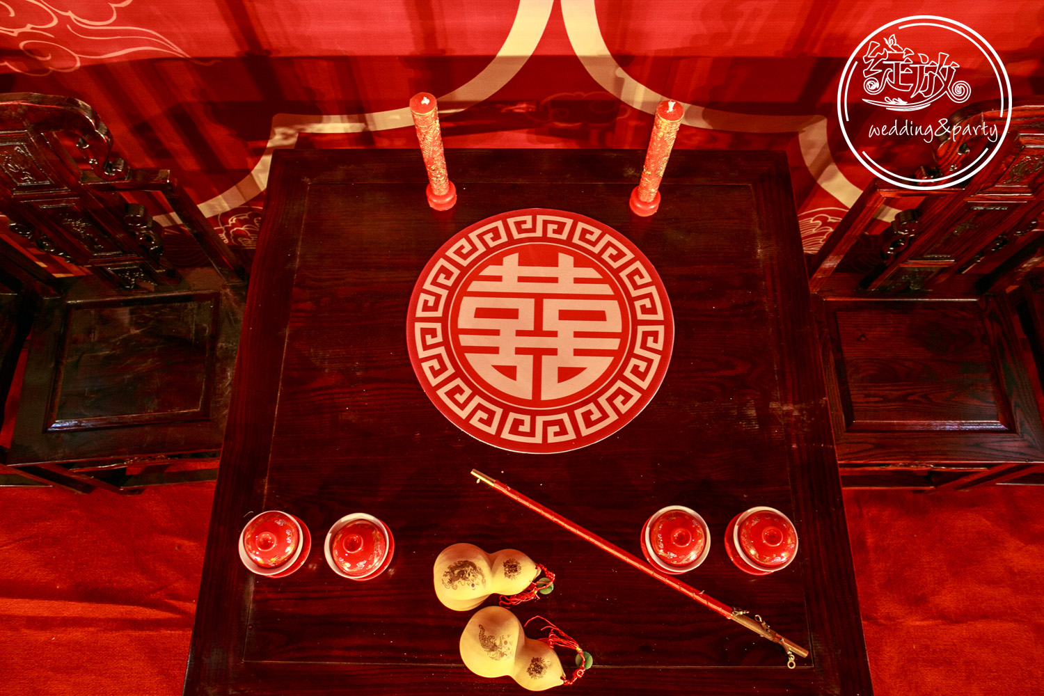 中式道具,合卺酒,杆秤,