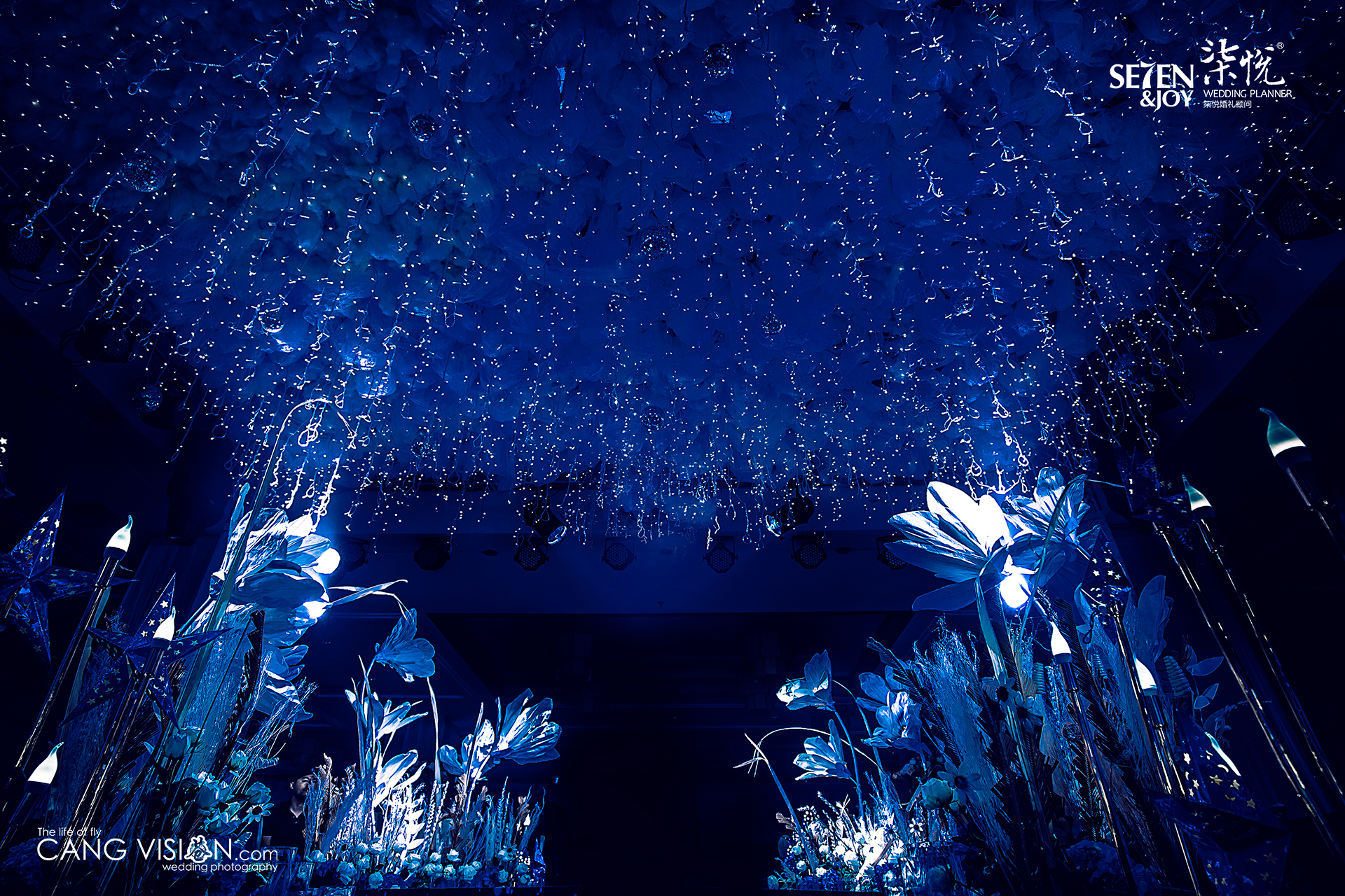 灯串吊饰,星空主题婚礼,