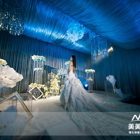 美美卓越婚礼学院:冰雪灰主题婚礼作品鉴赏