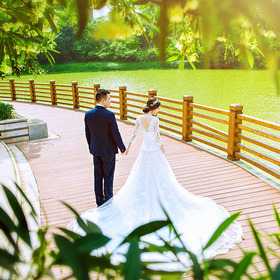 佛山维纳斯婚纱摄影:清新园林风婚纱照客照《始于心动》