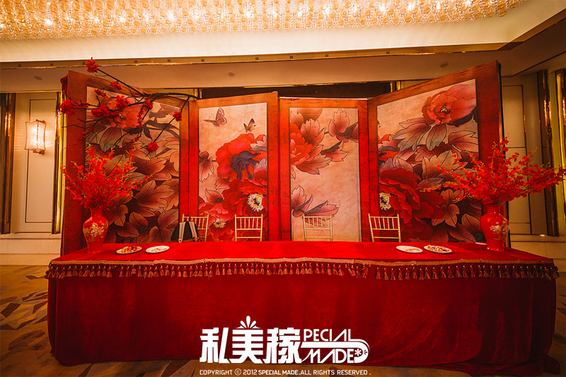 中式背景墙,签到台,中式婚礼,