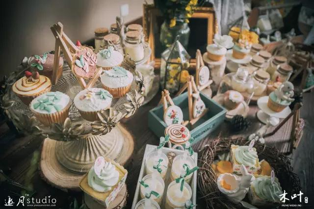 婚礼甜品,cupcake,翻糖饼干,