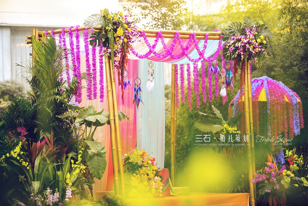 仪式花亭,花串,异域风情婚礼,