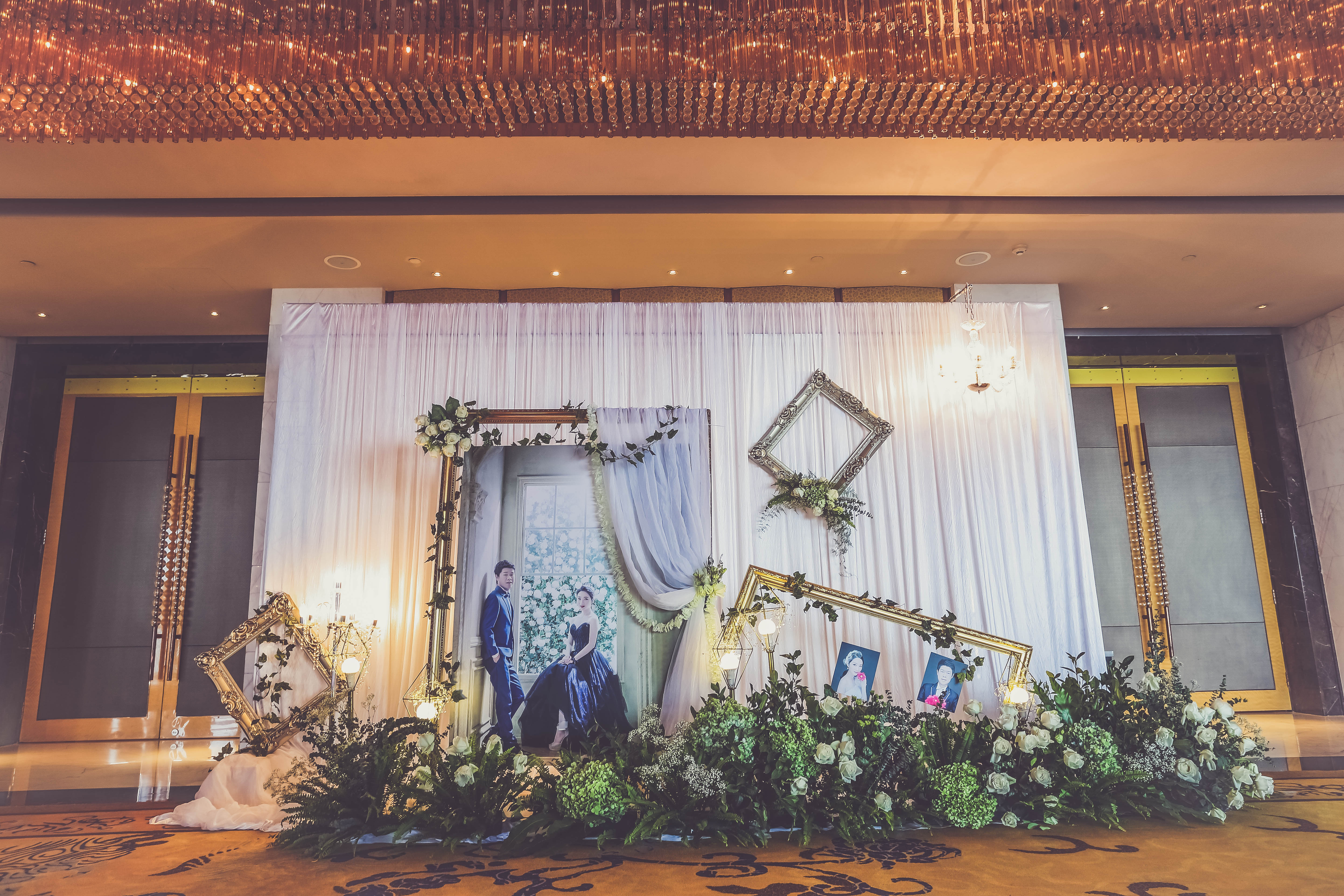 迎宾区,清新森系婚礼,帷幔,