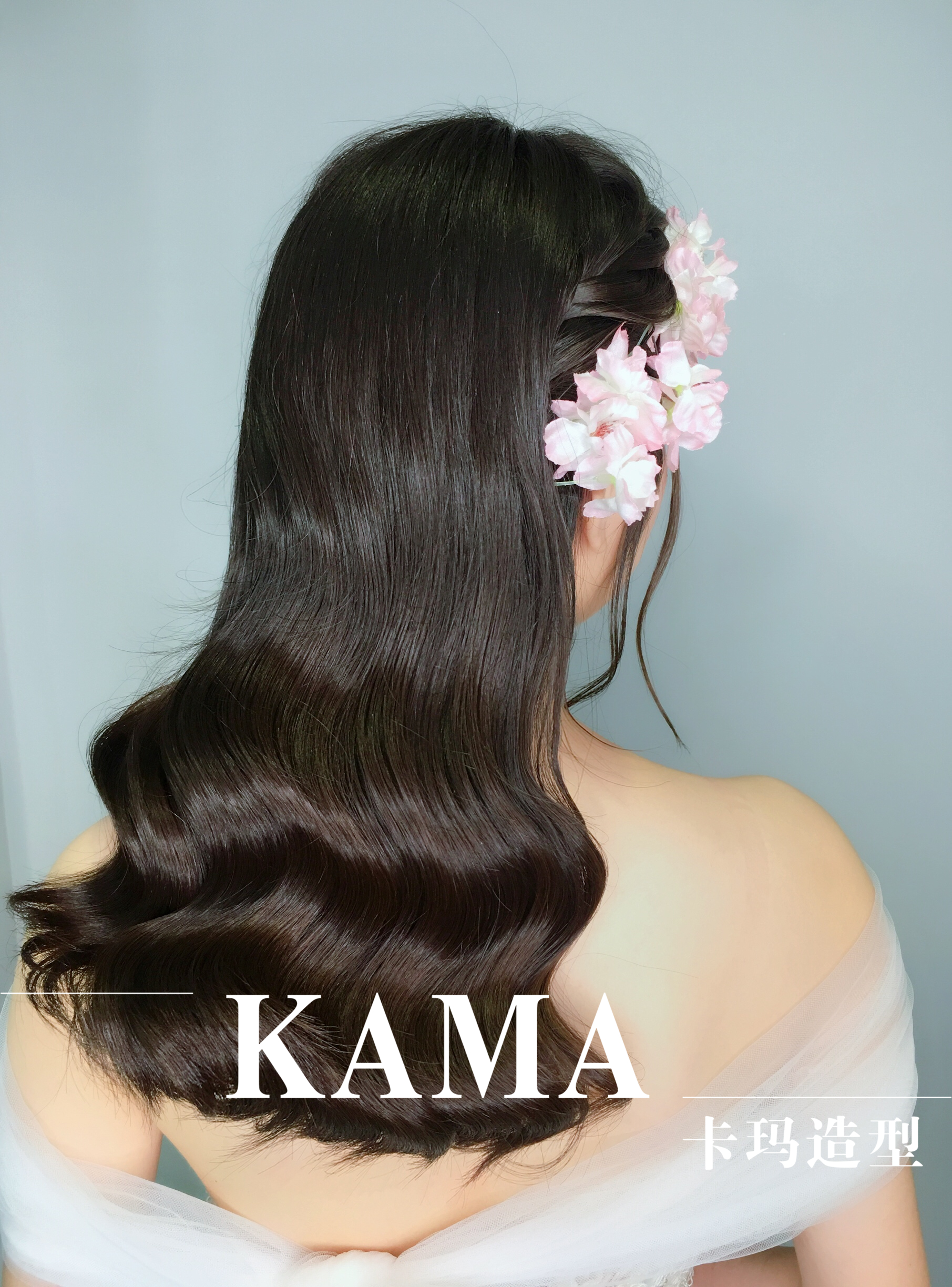 新娘发型,卷发,