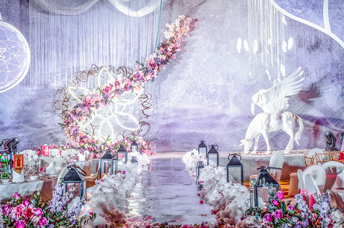 唯美浪漫婚礼仪式区背景墙