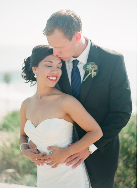 #婚礼设计#加州海滩的红蓝色浪漫庭院婚礼布置