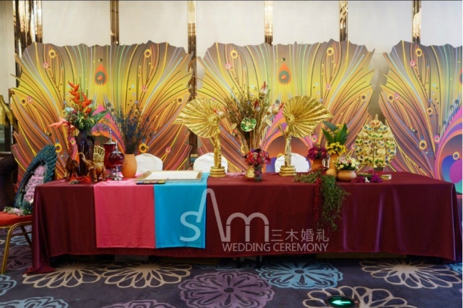 迎宾区,东南亚风婚礼,签到台,