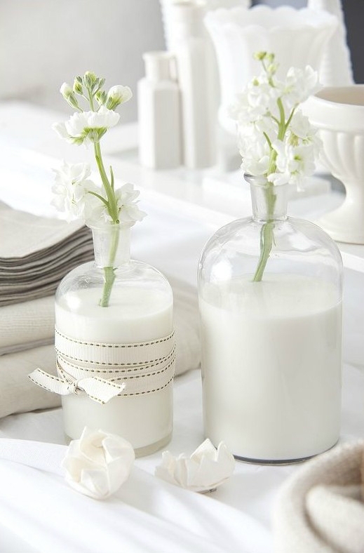 婚礼桌花,牛奶瓶,