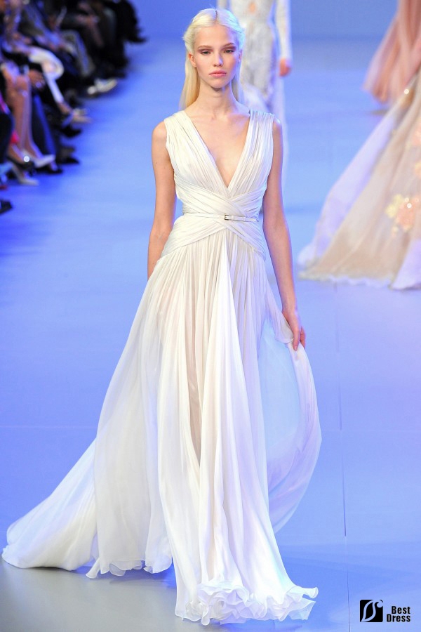 Elie Saab,V领婚纱,