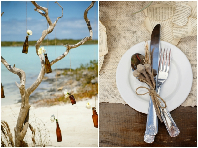 海滩婚礼,餐具,森系吊饰,
