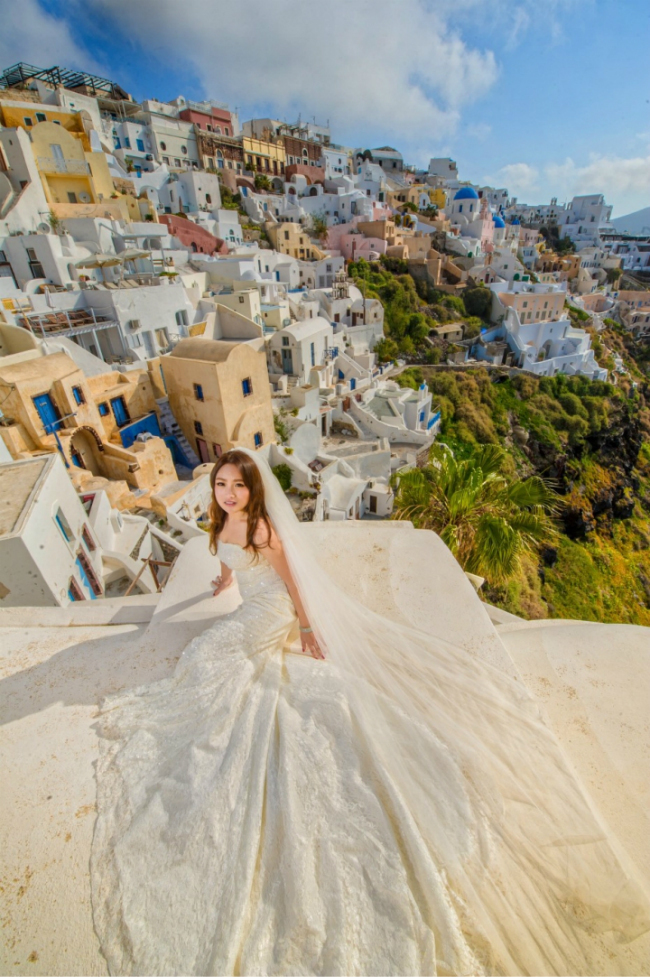 圣托里尼的碧海旅行婚纱照 随心浪漫出发