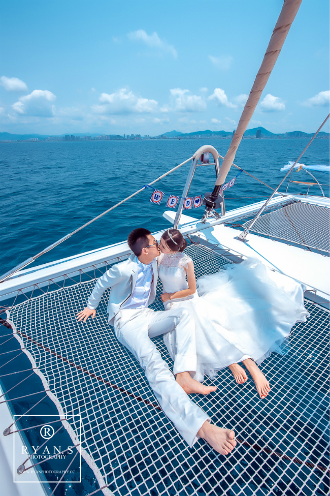 婚礼跟拍:一场畅游蓝天碧水间的游轮婚礼
