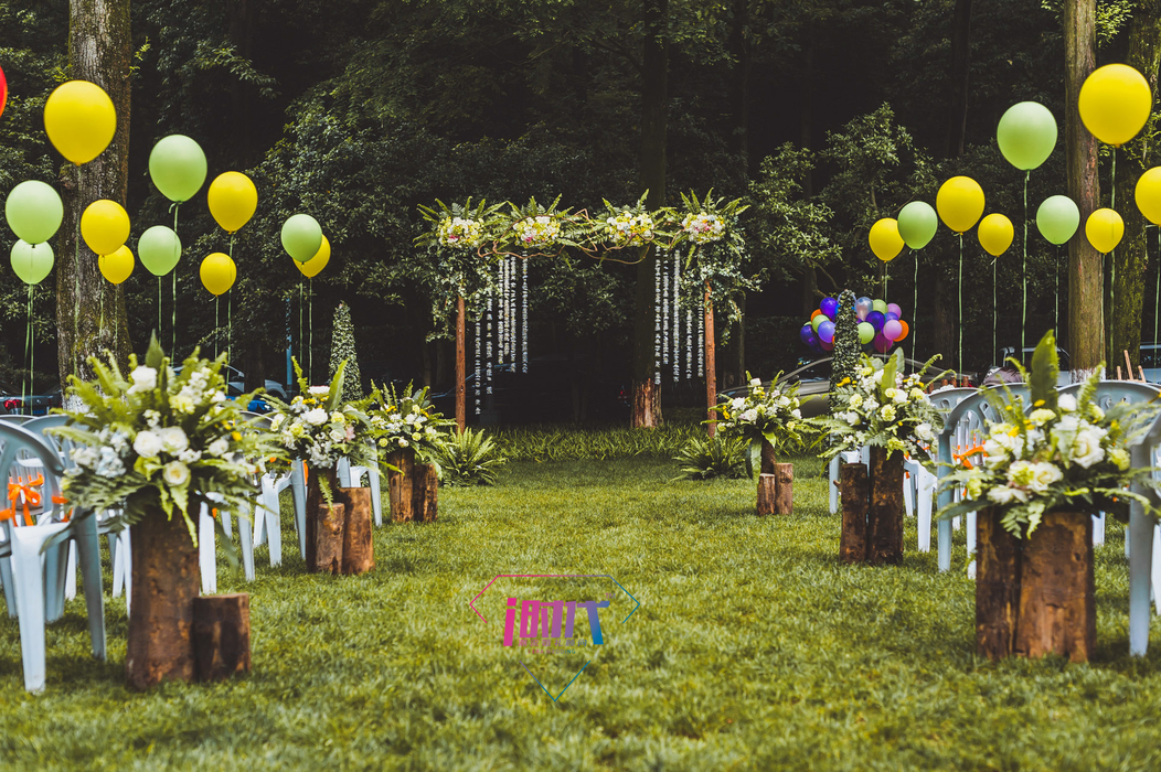 户外婚礼草坪婚礼路引通道