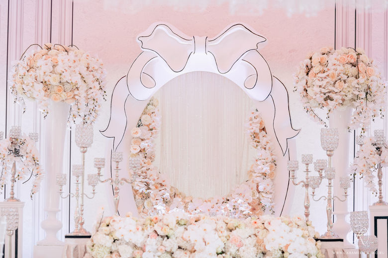 迪奥主题婚礼唯美梦幻风婚礼背景墙