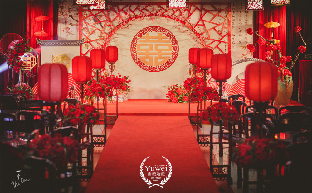 中式婚礼路引通道宫灯路引