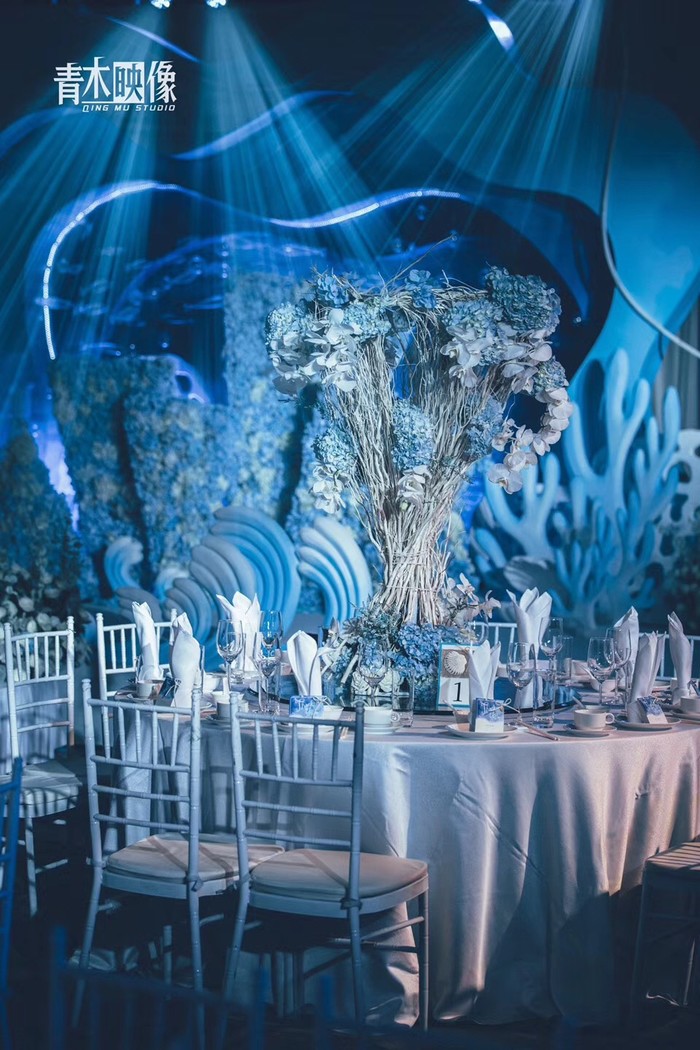海洋风婚礼桌花