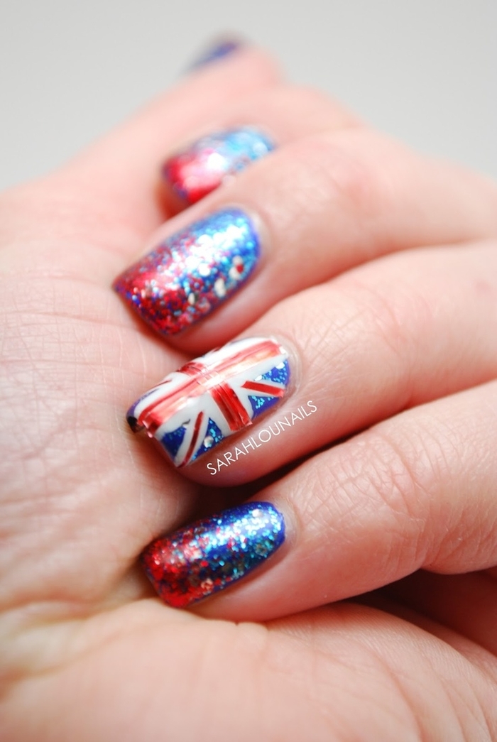 十足个性的英伦风米字旗新娘美甲,万众瞩目,女王范.